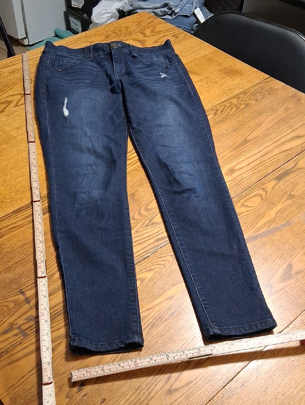 DEMOCRACY Jeans Womens 4 BLUE DENIM Used AB SOLUTION Distressed Pants Skinny ??
